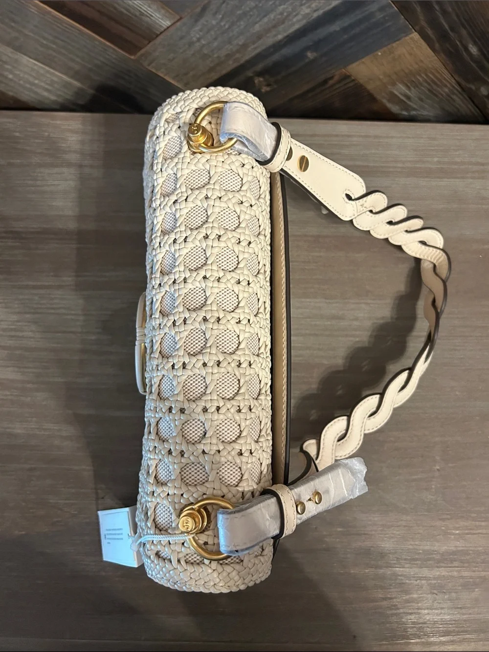 NWT Tory Burch Miller Basketweave Shoulder Bag
